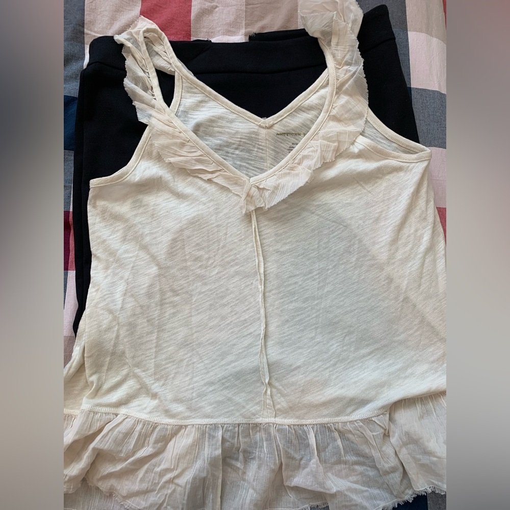 Women's Cream Ruffle Top - Picture 3 of 3